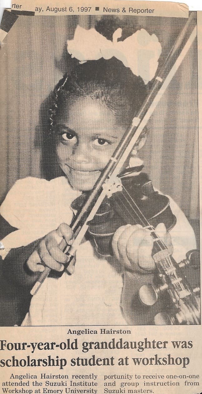 Chester (S.C.) News & Reporter published an article by her grandparents announcing her summer music camp scholarship.