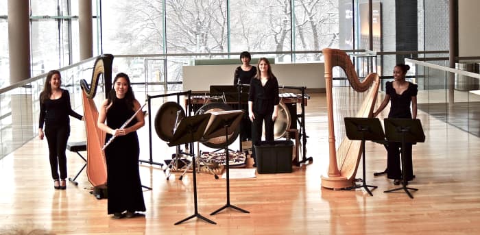 Angelica performing with an ensemble at Koerner Hall at the Glenn Gould School of the Royal Conservatory of Music