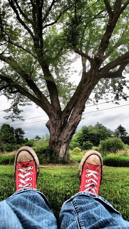 This is how I take selfies - by pointing the camera at my feet. But damn are those All Stars are rockin'!