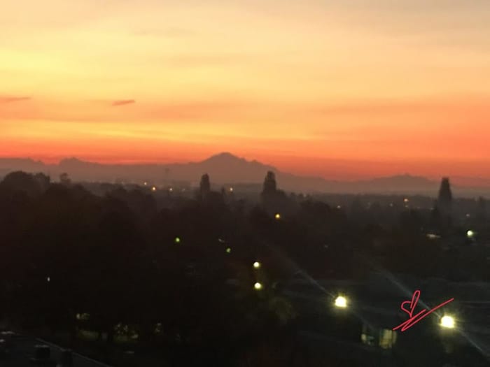 When the mountain view under the fiery sky greets you, be grateful and do not screw the opportunity. Carpe diem!