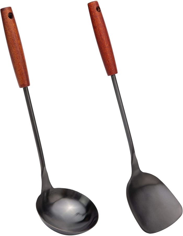 Wok spatula and ladle wok tool set by FJNATINH. It's worth investing in some quality tools if you wish to get the most from your wok.