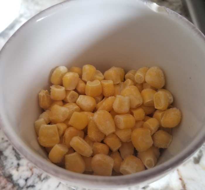 Corn adds sweetness to this yummy chowder. I usually use frozen corn, but you can use fresh, if desired.