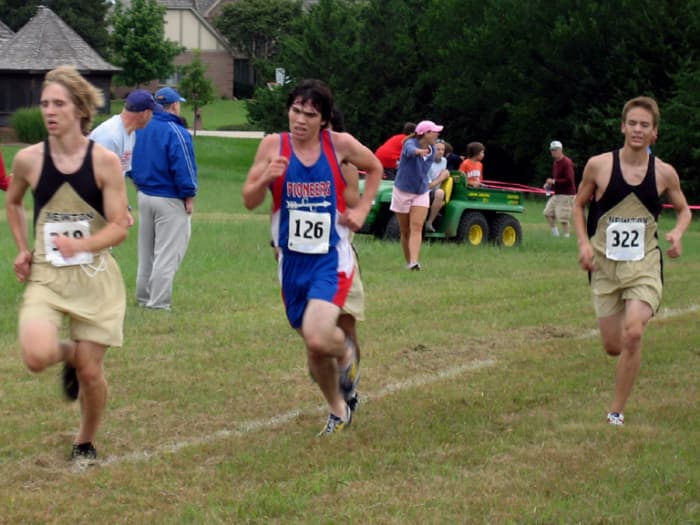HIgh school boys running cross country