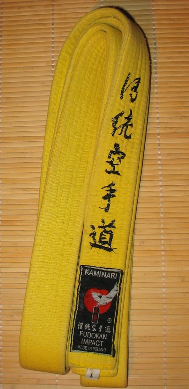 The second rank: the yellow belt.