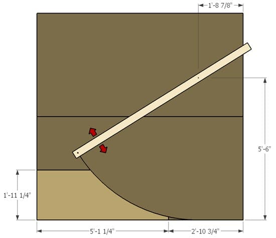 Take two pieces of 3/4" plywood and lay them down next to each other so they are touching, as shown here.