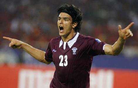 A naturalized citizen from Uruguay, Sebastian Soria is seen here celebrating after scoring the tying goal agaisnt Vietnam in Hanoi.