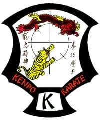 The Kenpo Crest. In the middle of the crest is a circle with lines running vertically and horizontally through, and shorter lines along 45-degree angles on the circle. These show angles of attack and defense, clearly also showing geometric principles