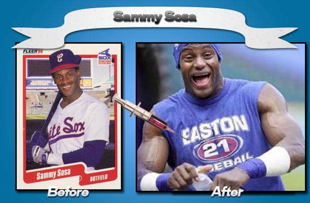 Just look at those arms! Sammy Sosa still felt the need to cheat even further with a corked baseball bat.