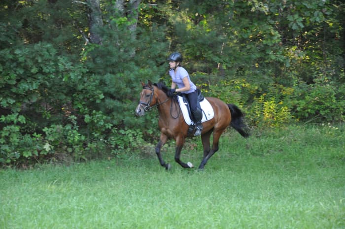 Staying centered and balanced is very important while galloping.