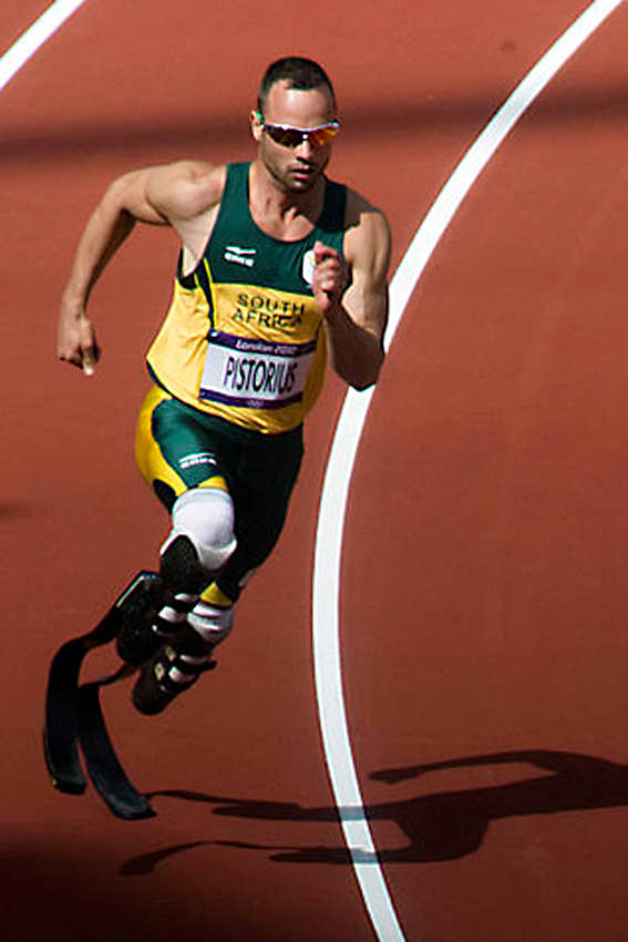 Oscar Pistorius runs in the heats of the 400m. This South African double-amputee is the most famous of all Paralympians.