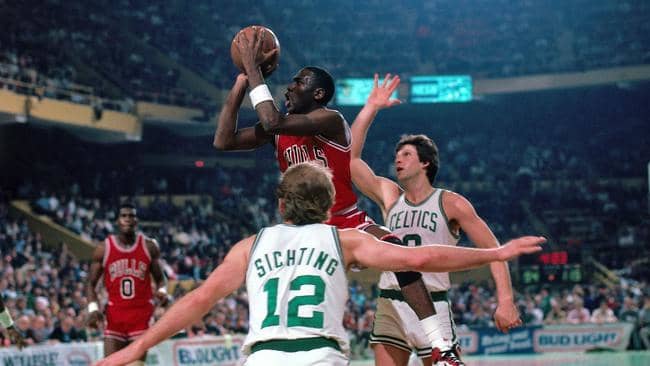 Despite facing five future Hall of Famers, Michael Jordan valiantly scored 63 points against the Boston Celtics.