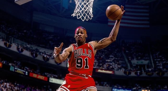 Dennis Rodman may be a colorful character with his colored hair and tattoos but he was a fearsome competitor on the court..