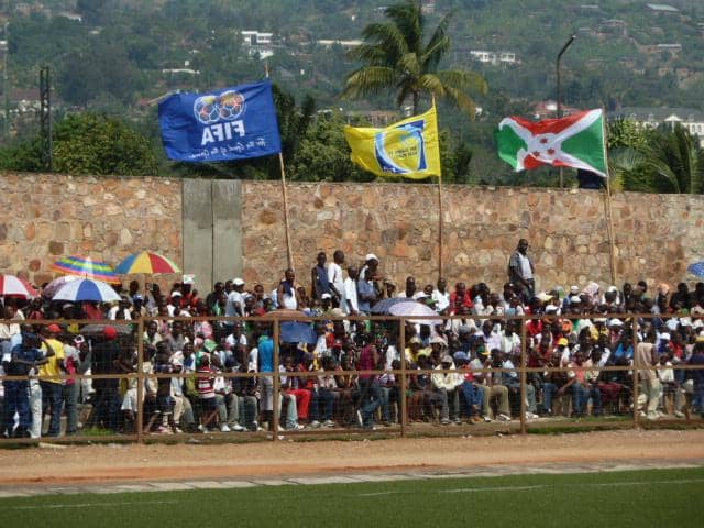 Fans attend a 2012 Africa Cup of Nations qualification match at Stade Prince Louis Rwagasore in Bujumbura, Burundi on Sept. 4, 2011. The match between Burundi and Benin ended 1-1.
