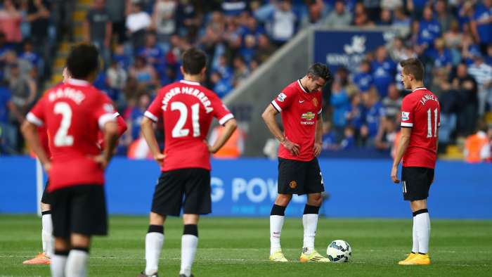 Van Gaal's star-studded lineup came undone against Leicester.