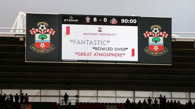 Southampton's 8-0 thrashing was their biggest win ever in the top flight.
