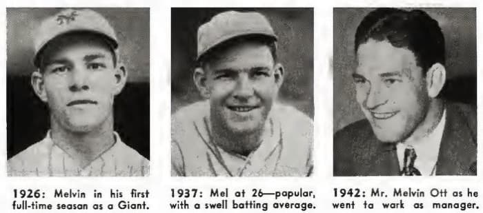 A career progression of former New York Ginats standout Mel Ott. Ott was the first player in franchise history to hit more than 500 home runs in his career.