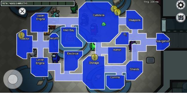 Always take a look at the map. Yellow exclamation points indicate where a Crewmate can finish his tasks.