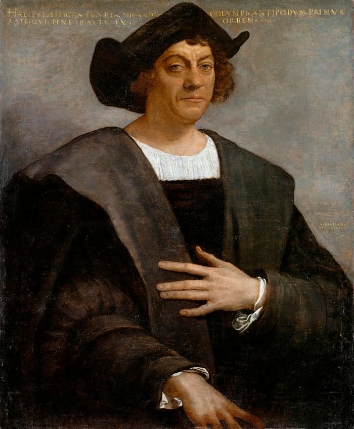 Portrait of Christopher Columbus by Sebastiano del Piombo in 1519. No known authentic portrait of Columbus exists.