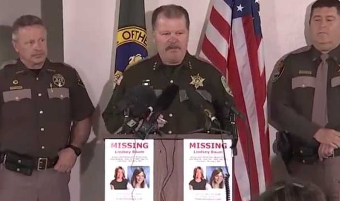 Sheriff Rick Scott at press conference announcing Lindsey Baum’s remains were identified through DNA analysis. Photo courtesy of Grays Harbor Sheriff’s Office.