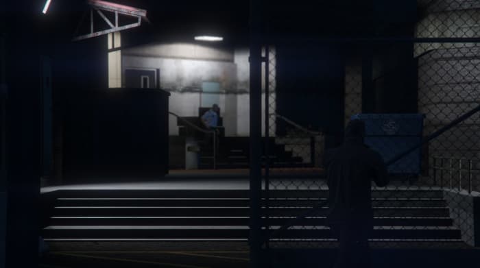 As you make your way to the elevator (in the center of the complex) take out this guard as he walks out from his position.