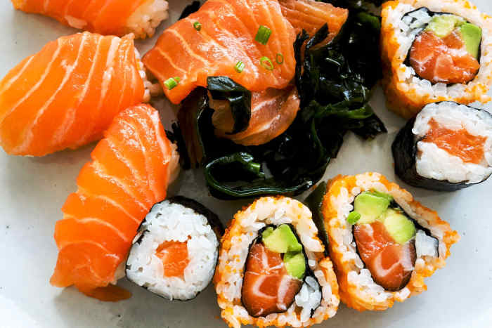 A selection of sushi