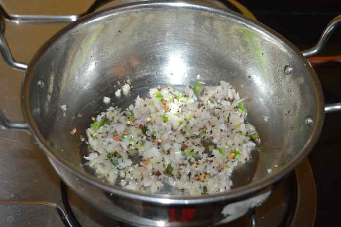 Continue to saute until the onions become pinkish and translucent