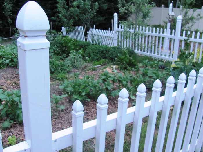 A Frugal Engineer, my dad saved this section of fence from going to the dump. If you look closely, you can see the band of wire on top. That's his homemade "electric fence." Yep, it's actually electrified. Don't touch it.