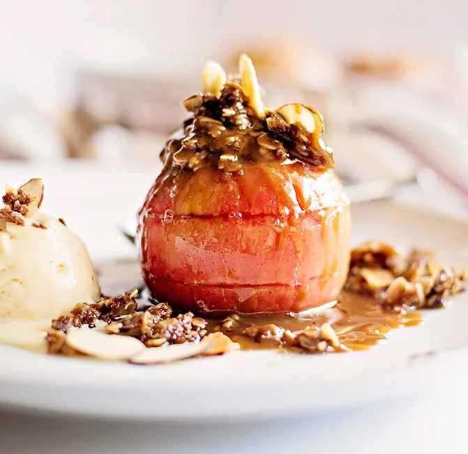 Easy apple crisp stuffed baked apples