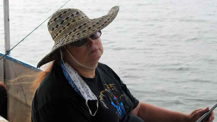 My face tells you exactly how I feel about fishing. But I love to eat the fish!