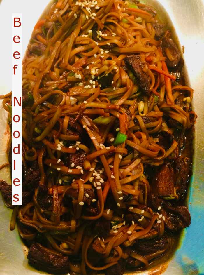 Stir-fried beef with noodles