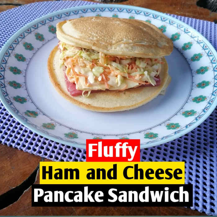 Why not combine breakfast pancakes and a ham and cheese sandwich?