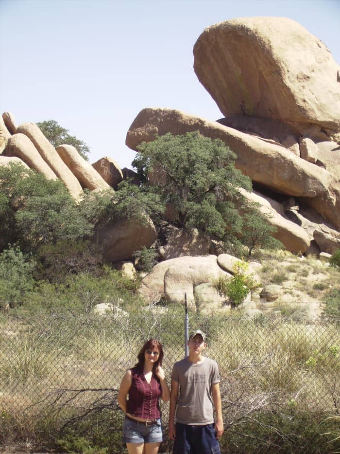 Huge boulders at Texas Canyon rest stop along Interstate 10 in southern Arizona.