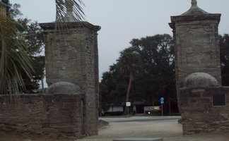 Old City Gates St Augustine Florida. This was the original gates that lead into the city of St Augustine Florida. A little girl ghost dressed in white is often seen playing here around the old city gates.