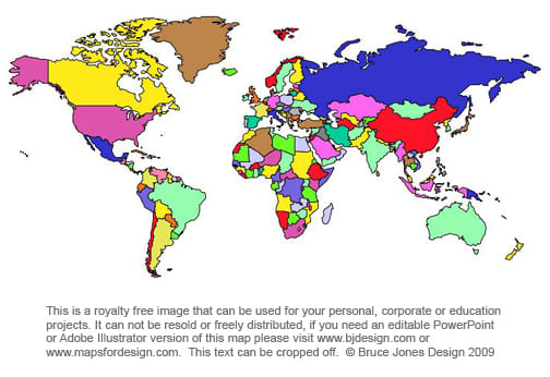 World Mercator Projection Map with individually colored countries. There are something like 203 countries, states, city states, principalities in the world. Out of that list there are 193 sovereign states all of which are members states of the United