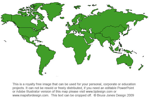 Royalty free World Projection jpg map. This map can be downloaded and used for your projects. To see more check out www.freeusandworldmaps.com