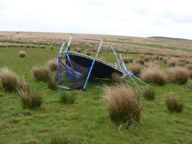 Was this trampoline secured to the ground?