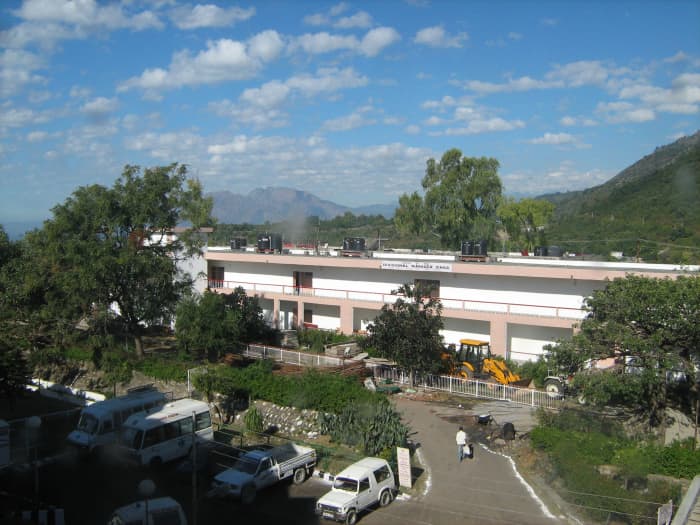Scenic beauty of Katra Hill Station from Niharika Bhawan Complex in Katra, Jammu.