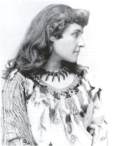 Poet Pauline E. Johnson (1862-1913). "Tekahionwake" was from Brantford, Ont., daughter of an English-woman and a Mohawk chief.