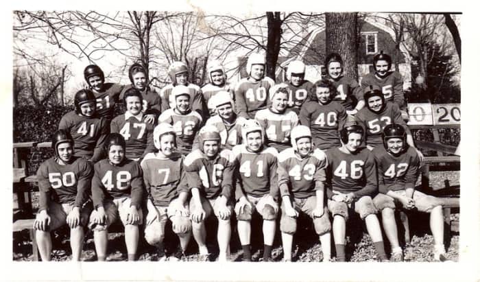 Dakota State University fielded the Madison Women's Football Team - the Lady Leatherheads - this photo, October 20, 1945.