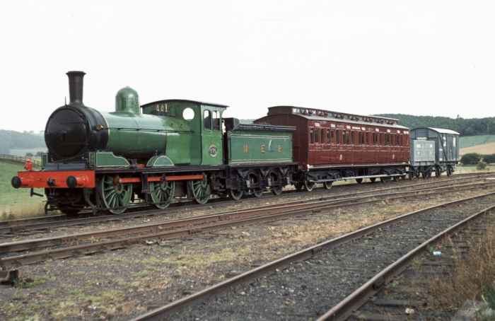 Compare the lining and livery of Class C1 - seen here with a demonstration local train at Beamish Open Air Museum, County Durham - with Class M1 above