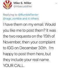 Nope, this isn't bad customer service at all. Am I right? Ugh. oh, and in case you're wondering, No. No other Comicsgater has denounced this.