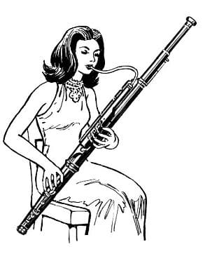 This lady seems serene playing the bassoon in her halterneck evening gown. So how come I make it feel like such hard work?