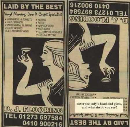 I want to be laid by the best! (note, cover the woman's head and her glass in the second picture and see what image you get!)