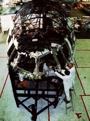 Reconstruction of the cockpit area of a Swissair MD-11 that crashed into the Atlantic Ocean after experiencing an uncontrollable fire aboard