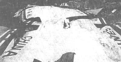 The wreckage of a China Airlines Airbus 300 which crashed after the first officer inadvertently triggered the TOGA lever during a landing attempt at Nagoya Airport.