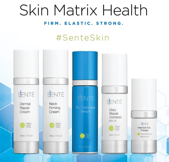 Sente Dermal Repair Cream: HSA Technology, Sente, is the first and only skincare regimen powered by the benefits of Herparan Sulfate Analog (HSA), the breakthrough ingredients for healthy looking skin in 2017.