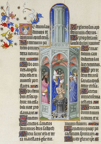 Folio 37 v; The Baptism of Saint Augustine
