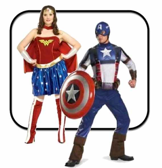 DC Comics Wonder Woman Plus Size Adult Costume CD Comics Wonder Woman Plus Size Costume (Also Available in Standard Sizes) and Adult Deluxe Captain America Costume. Both available at