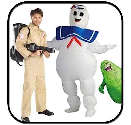 Ghostbusters Costume With Inflatable Backpack and Inflatable Stay Puft Marshmallow Man. (Yes, and Slimer too.) Available at