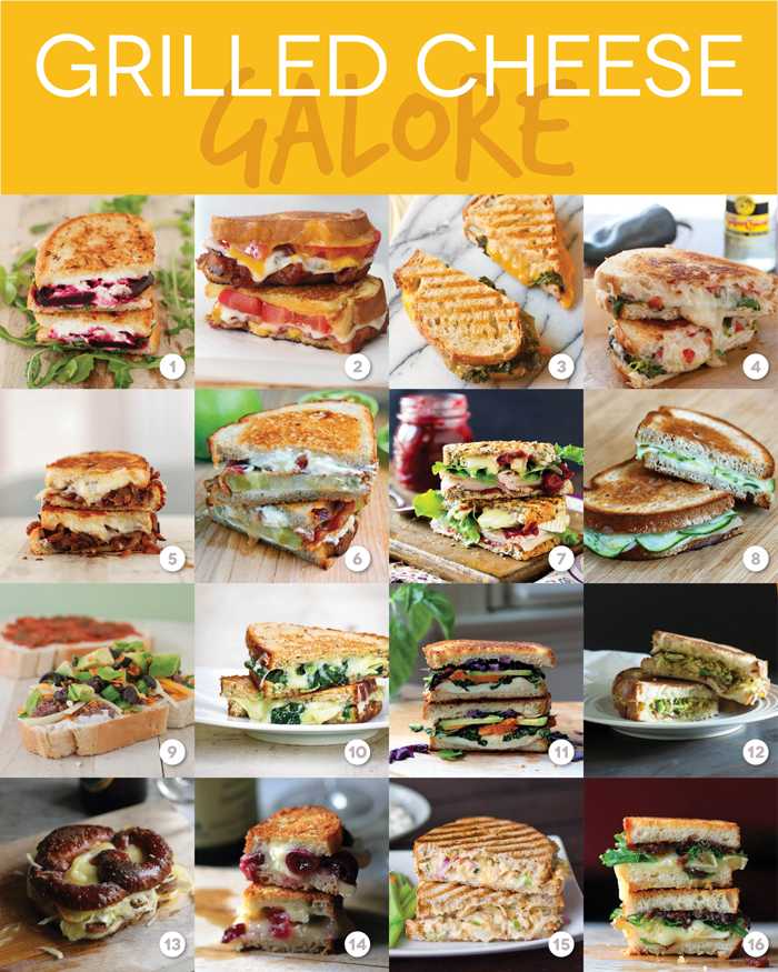 Here you have lots of great ideals for grilled cheese. Think outside the box and come up with a wonderful grilled cheese sandwich.